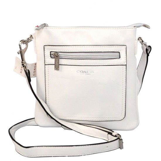 Coach Zip In Logo Small White Crossbody Bags CFO - Click Image to Close